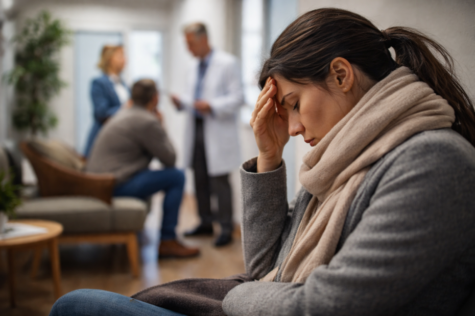 Persona en casa mostrando signos de cansancio mientras revisa su móvil, reflejando un hábito diario de salud que preocupa a expertos en España