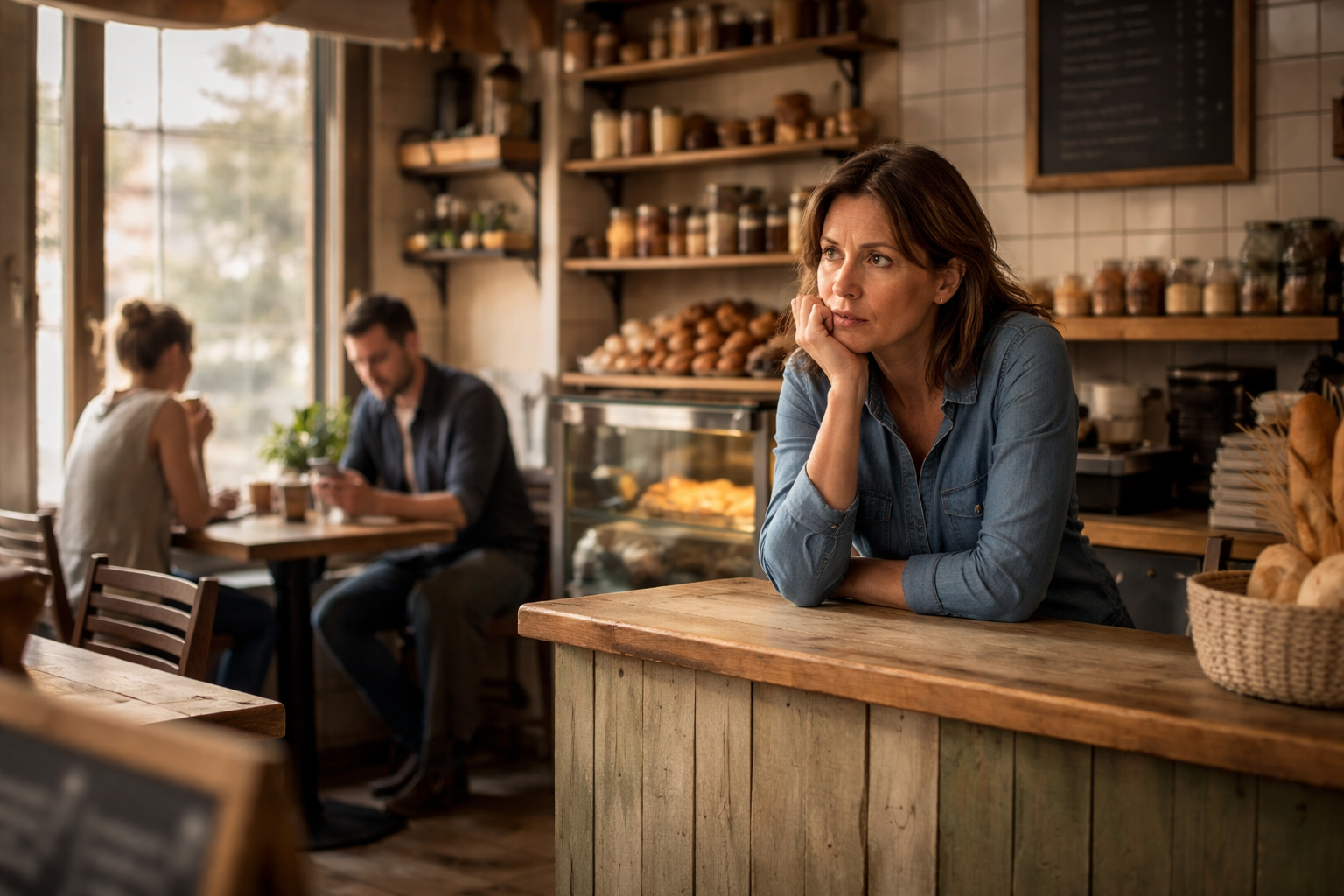 propietaria de pequeño negocio en españa preocupada por la caída del consumo en 2026